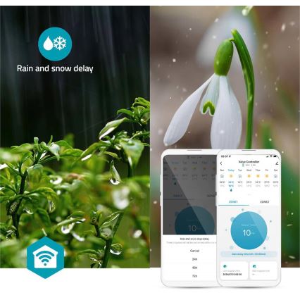 Regulador de fluxo de água 4xAA Wi-Fi Tuya IP54