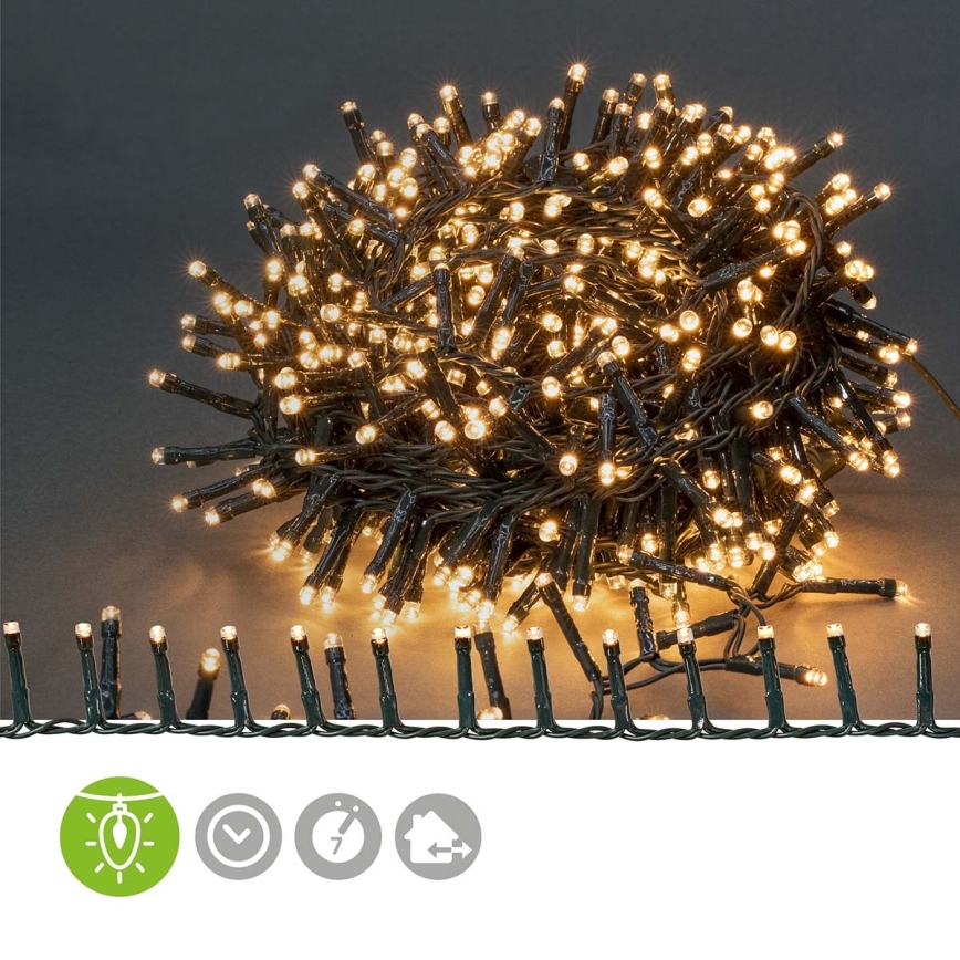 Corrente exterior de Natal LED 700xLED/7 funções 17m IP44 branco quente