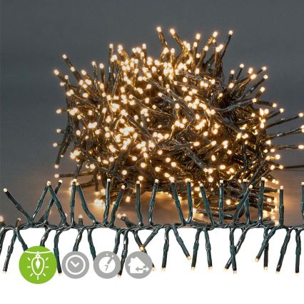 Corrente exterior de Natal LED 768xLED/7 funções 8,6m IP44 branco quente