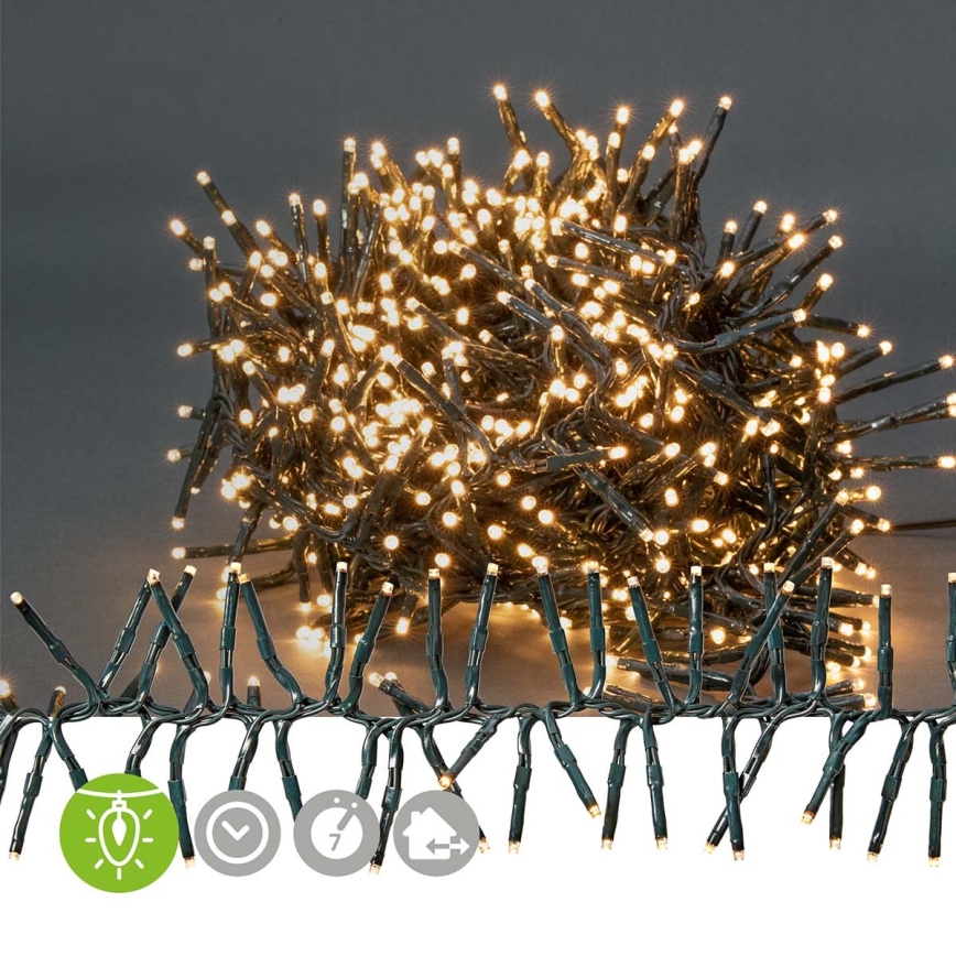 Corrente exterior de Natal LED 768xLED/7 funções 8,6m IP44 branco quente