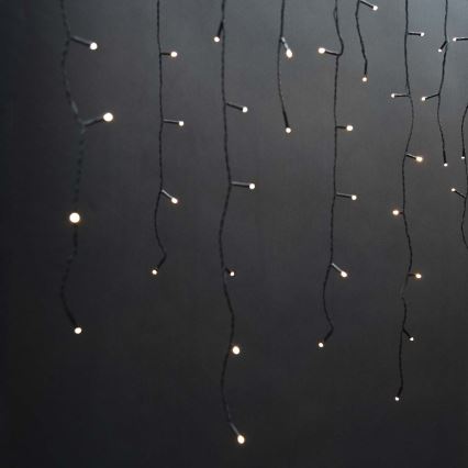 Cortina exterior de Natal LED 180xLED/7 funções 10,9m IP44 branco quente