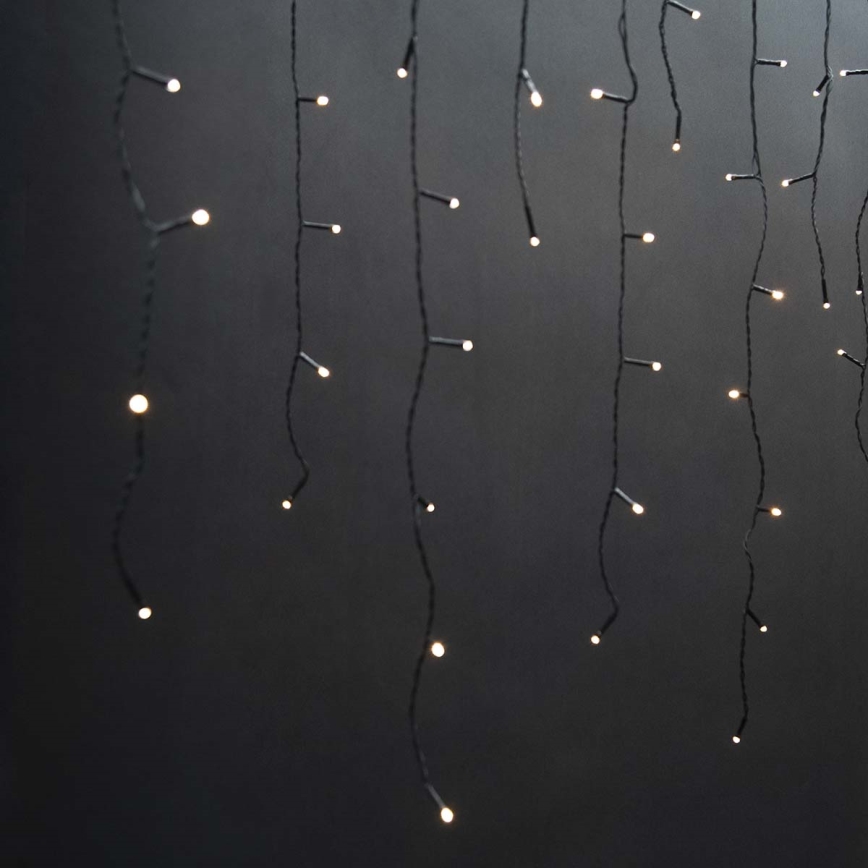 Cortina exterior de Natal LED 180xLED/7 funções 10,9m IP44 branco quente