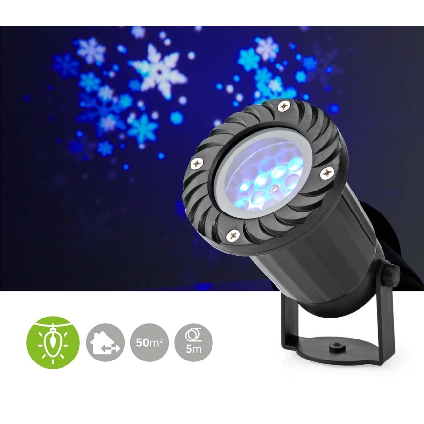 Projetor exterior de Natal com floco de neve LED 5W/230V IP44