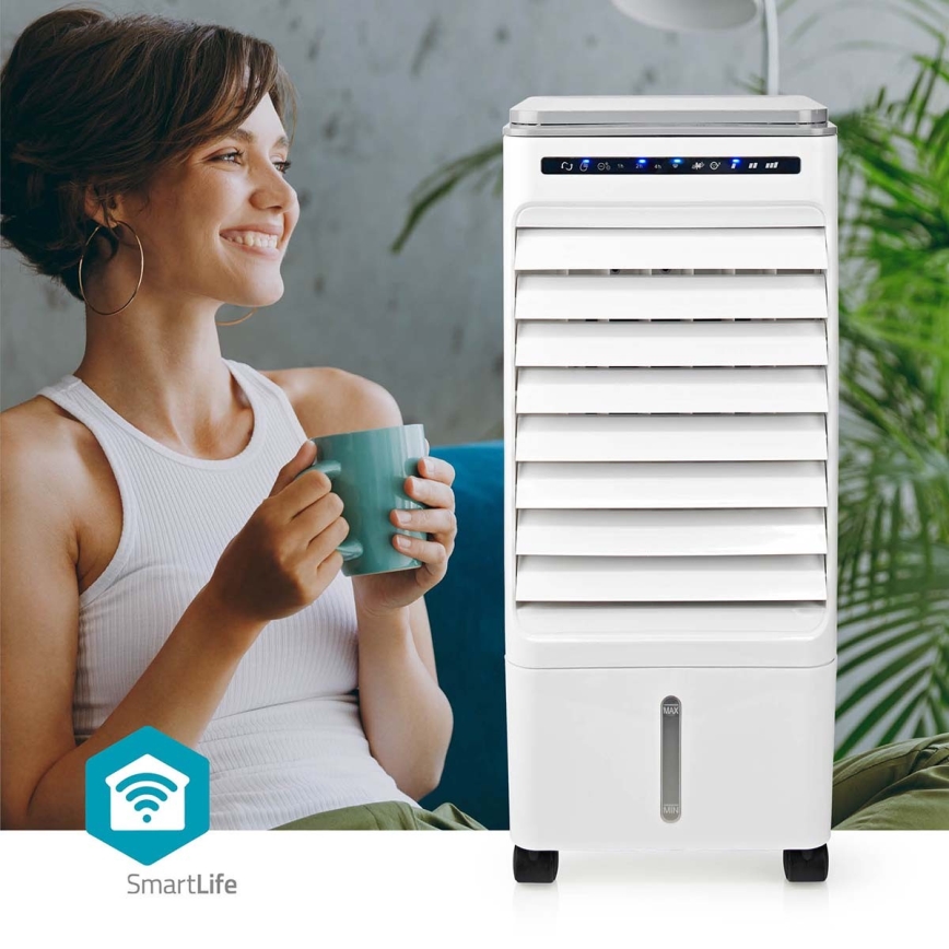 Arrefecedor de ar 65W/230V Wi-Fi Tuya branco + comando