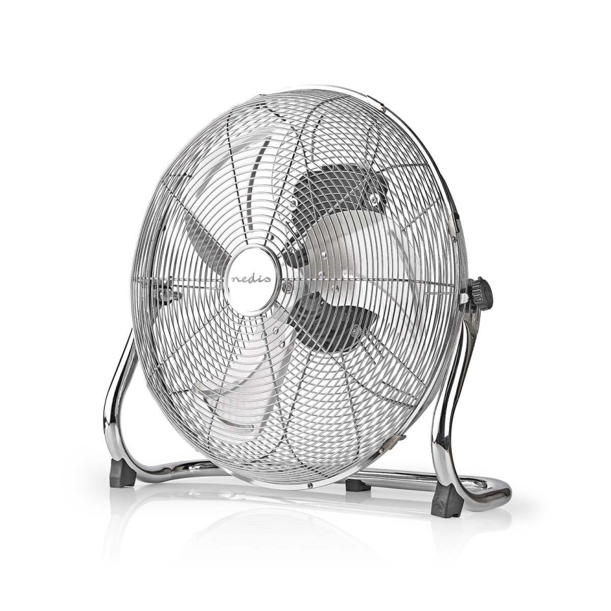 Ventoinha de chão 80W/230V cromado brilhante