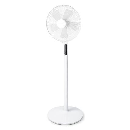Ventoinha de chão com termómetro e visor 45W/230V branca + controlo remoto