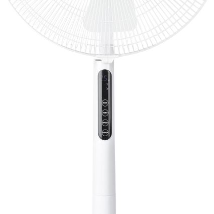 Ventoinha de chão com termómetro e visor 45W/230V branca + controlo remoto
