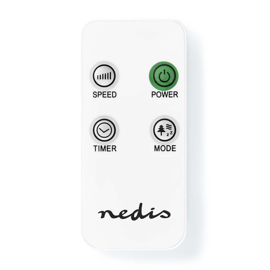 Ventoinha de chão com termómetro e visor 45W/230V branca + controlo remoto