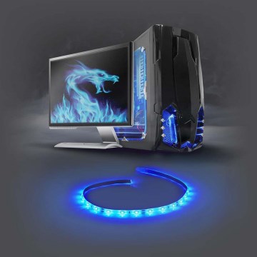 Nedis GCLD05BU - Tira LED para PC PC 50 cm 12V azul