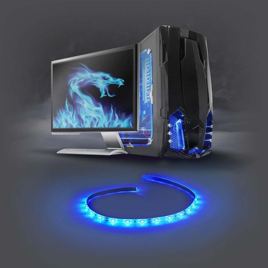 Nedis GCLD05BU - Tira LED para PC PC 50 cm 12V azul