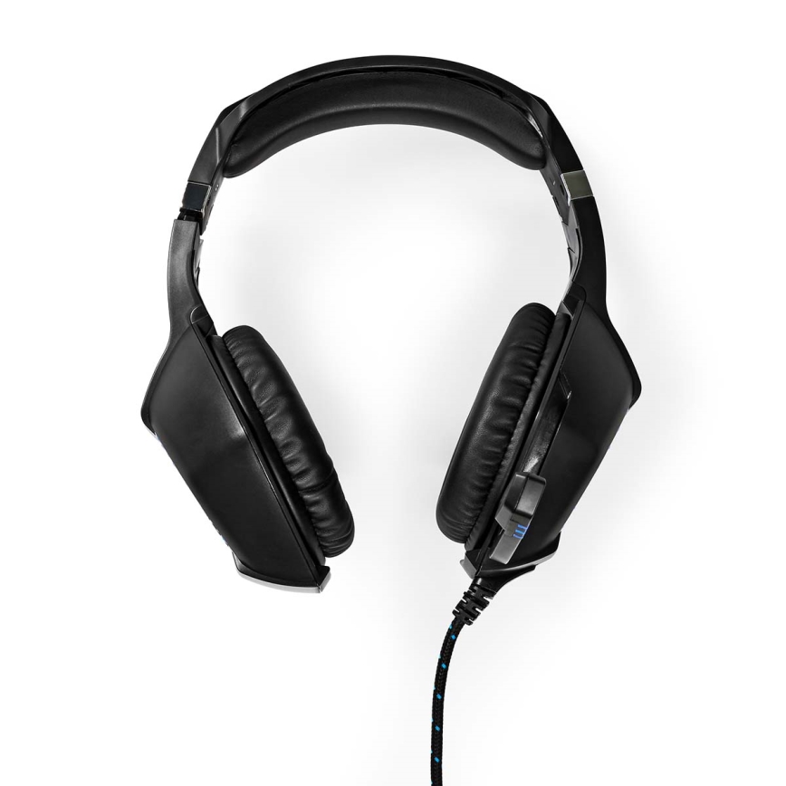 Auscultadores LED Gaming com um microfone preto/azul