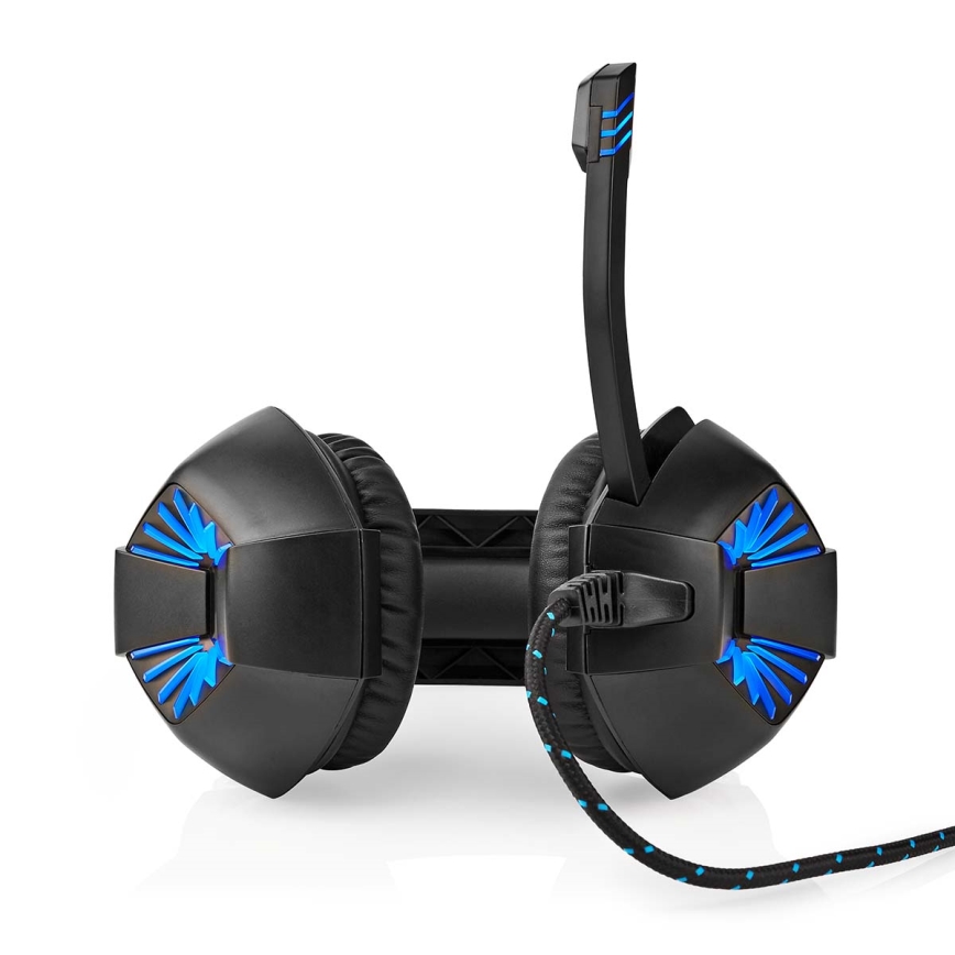 Auscultadores LED Gaming com um microfone preto/azul