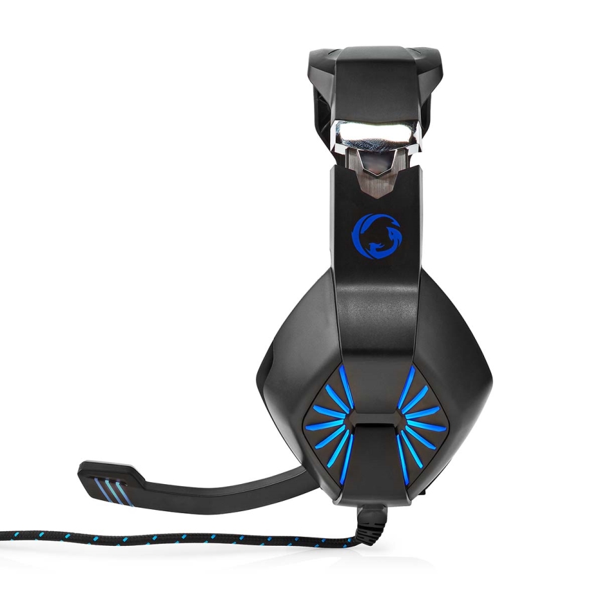 Auscultadores LED Gaming com um microfone preto/azul