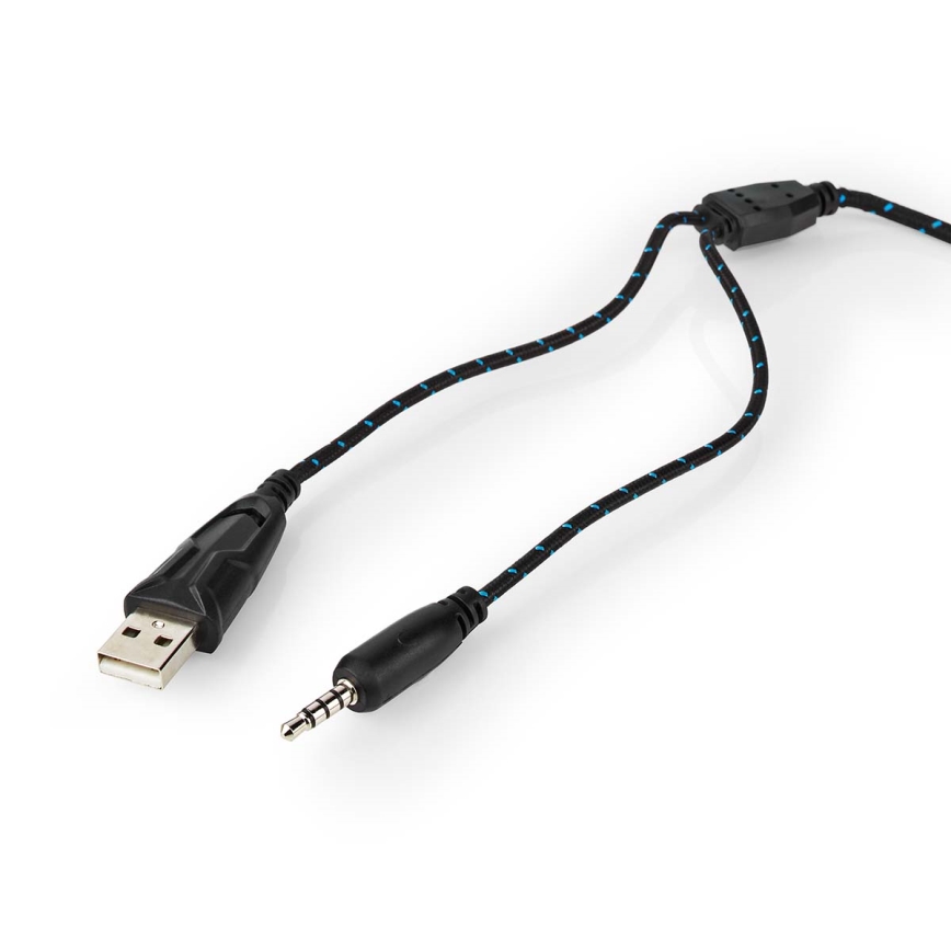 Auscultadores LED Gaming com um microfone preto/azul