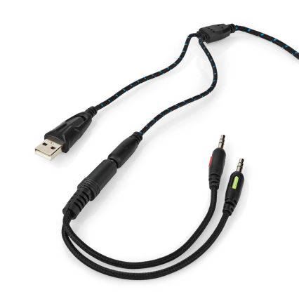 Auscultadores LED Gaming com um microfone preto/azul