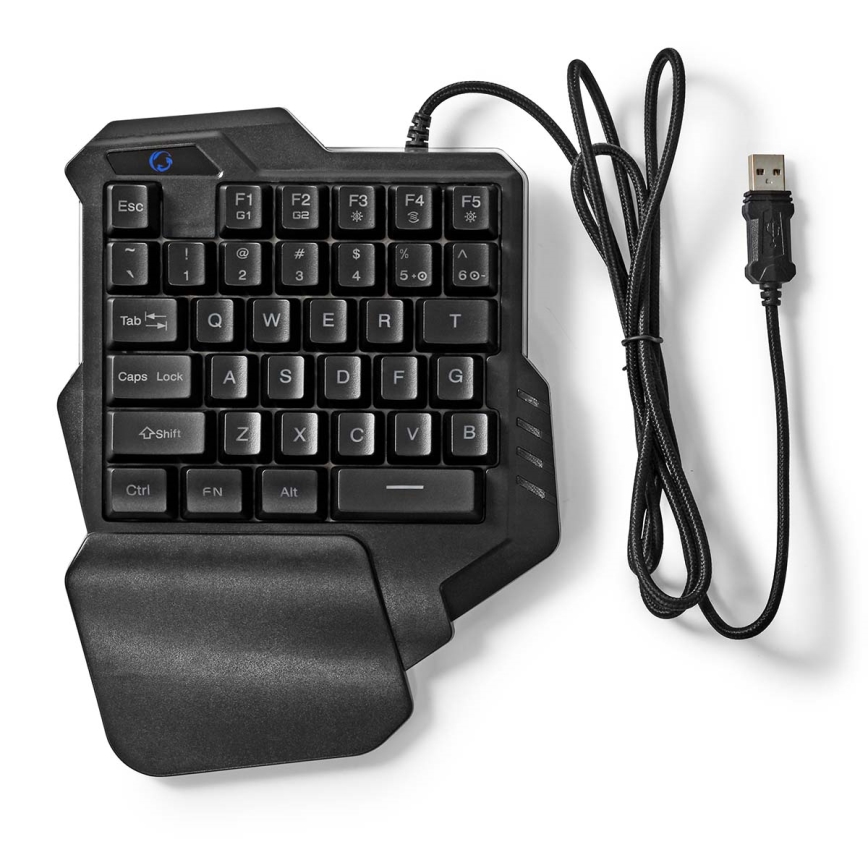 Teclado de gaming para uma mão LED RGB 5V