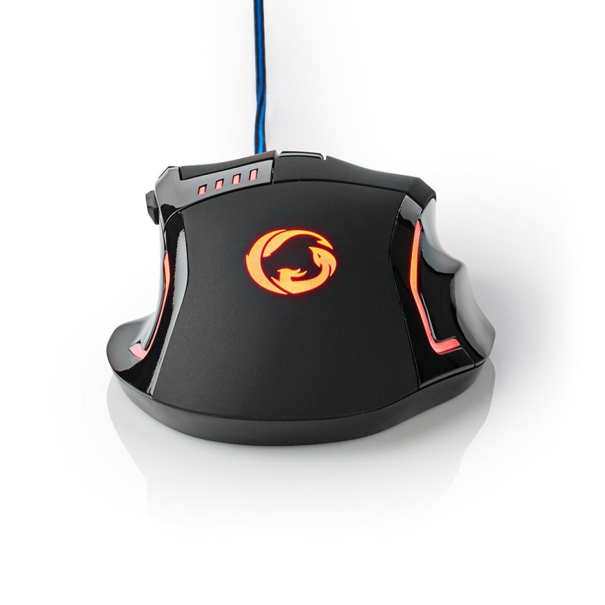 Rato de gaming LED 800/1600/2400/4000 DPI 8 botões preto