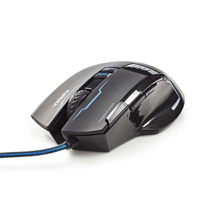 Rato de gaming LED 800/1600/2400/4000 DPI 8 botões preto