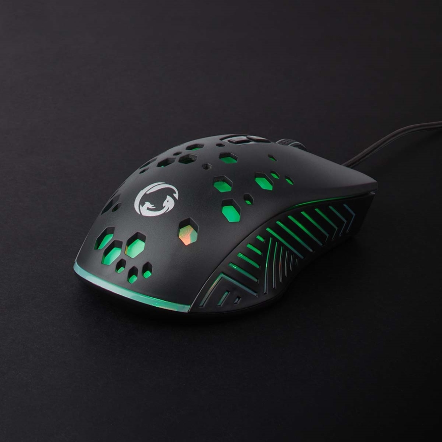 Rato de gaming LED 800/1200/2400/3200/4800/7200 DPI 7 botões preto