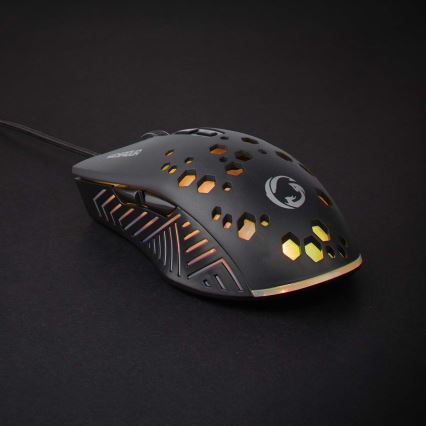 Rato de gaming LED 800/1200/2400/3200/4800/7200 DPI 7 botões preto