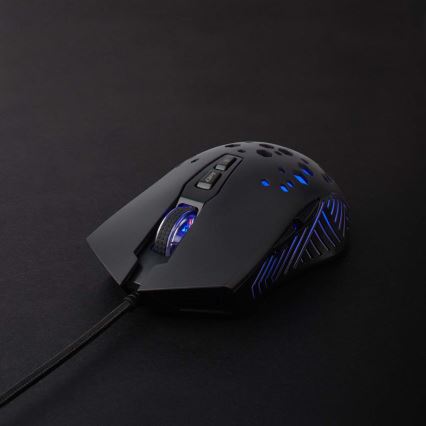 Rato de gaming LED 800/1200/2400/3200/4800/7200 DPI 7 botões preto