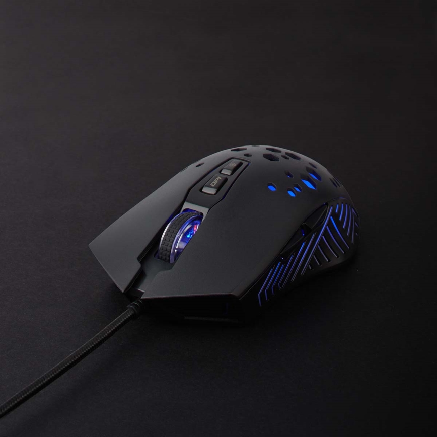 Rato de gaming LED 800/1200/2400/3200/4800/7200 DPI 7 botões preto