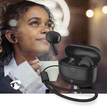 Auriculares sem fios 250 mAh + 2x 30 mAh preto