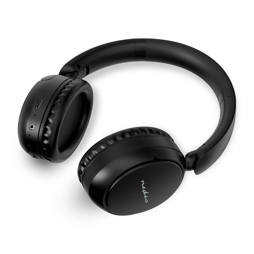 Auriculares sem fios com um microfone preto