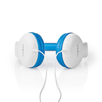 Auscultadores com fio azul / branco