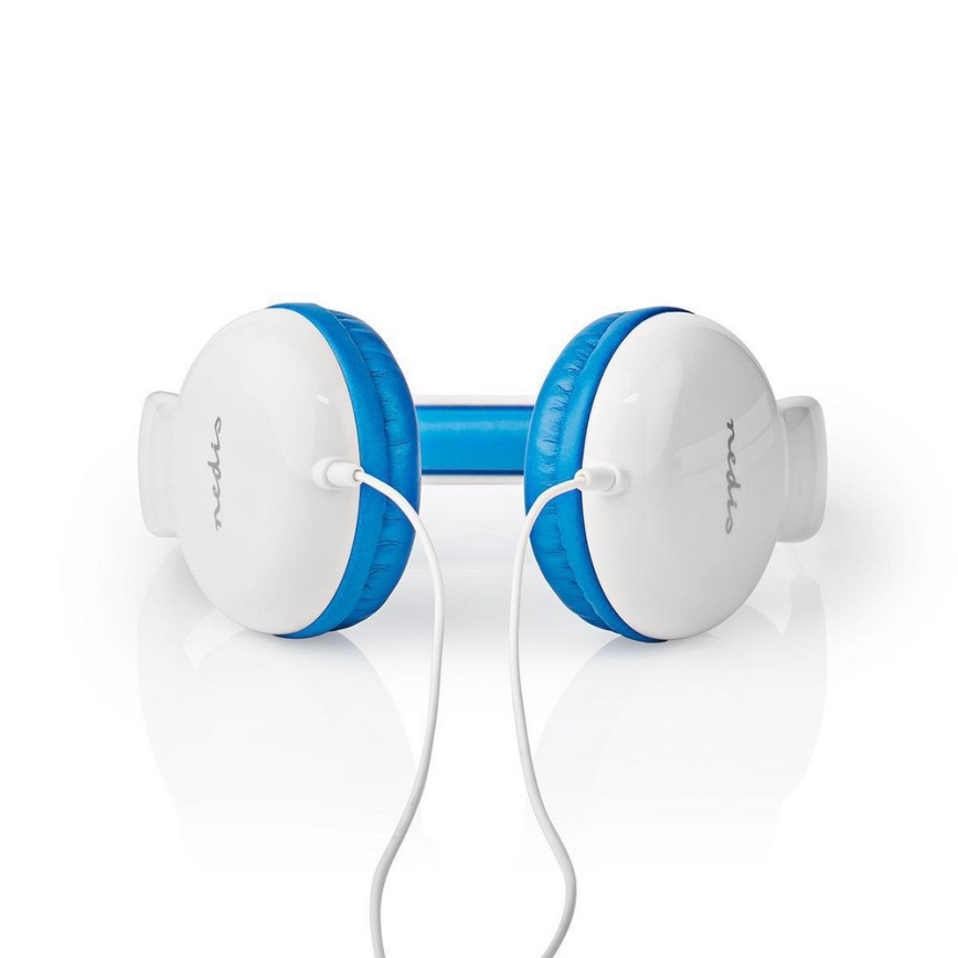 Auscultadores com fio azul / branco