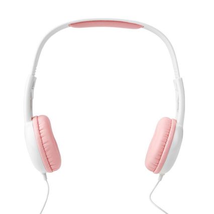 Auscultadores com fio rosa / branco
