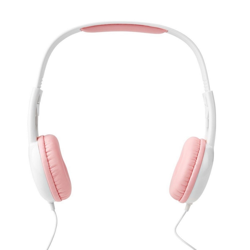 Auscultadores com fio rosa / branco