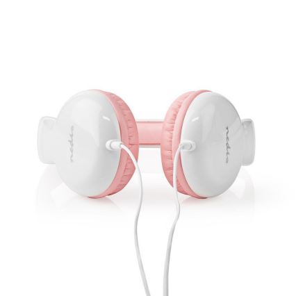 Auscultadores com fio rosa / branco