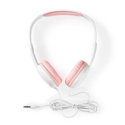 Auscultadores com fio rosa / branco