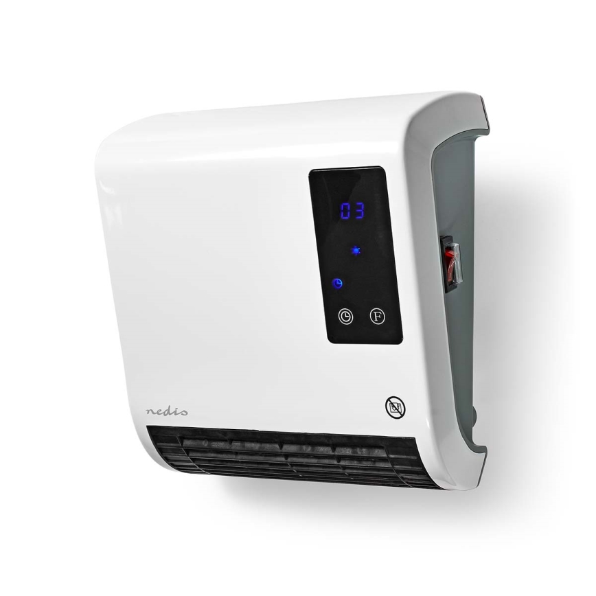 Aquecedor com visor LED e termóstato 2000W/230V IP22 + controlo remoto