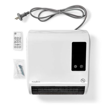 Aquecedor com visor LED e termóstato 2000W/230V IP22 + controlo remoto