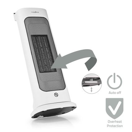 Ventoinha com elemento de aquecimento cerâmico 1400/2000W/230V + controlo remoto