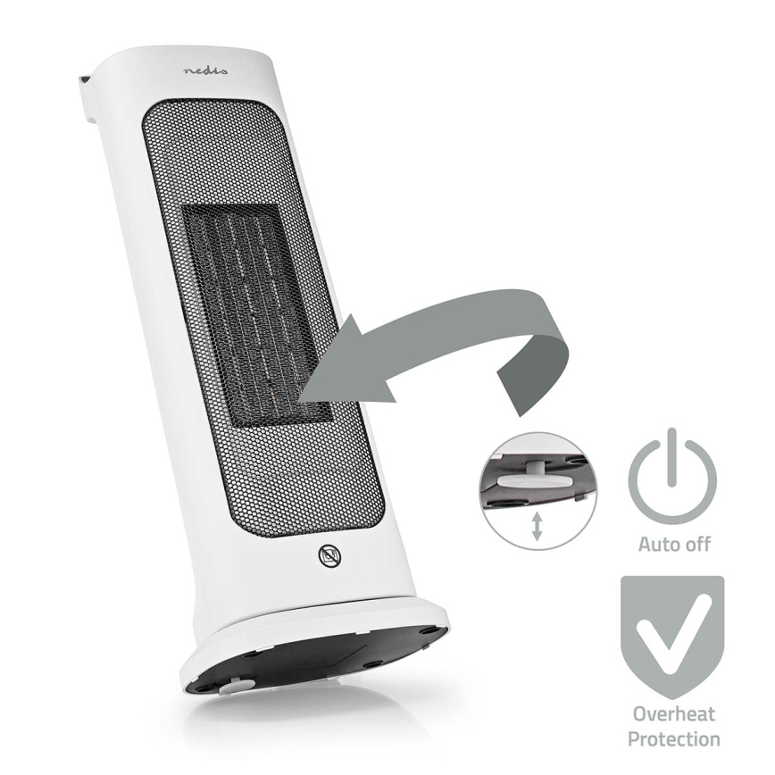 Ventoinha com elemento de aquecimento cerâmico 1400/2000W/230V + controlo remoto
