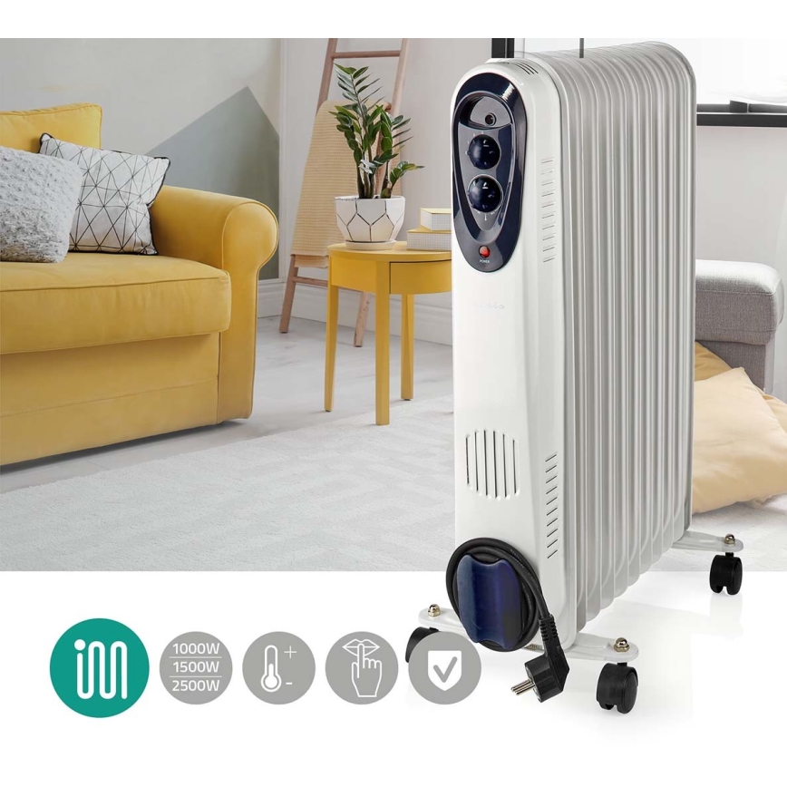 Aquecedor de óleo portátil com 11 costelas 1000/1500/2500W/230V
