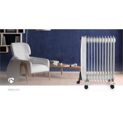 Aquecedor de óleo portátil com 11 costelas 1000/1500/2500W/230V