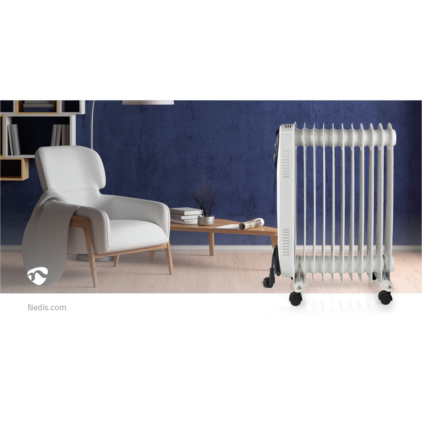Aquecedor de óleo portátil com 11 costelas 1000/1500/2500W/230V