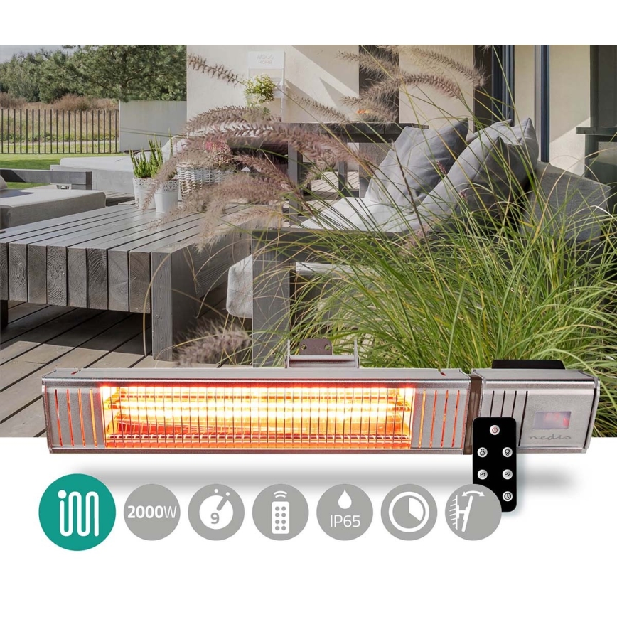 Aquecedor exterior 100W/2000W/230V IP65 + controlo remoto