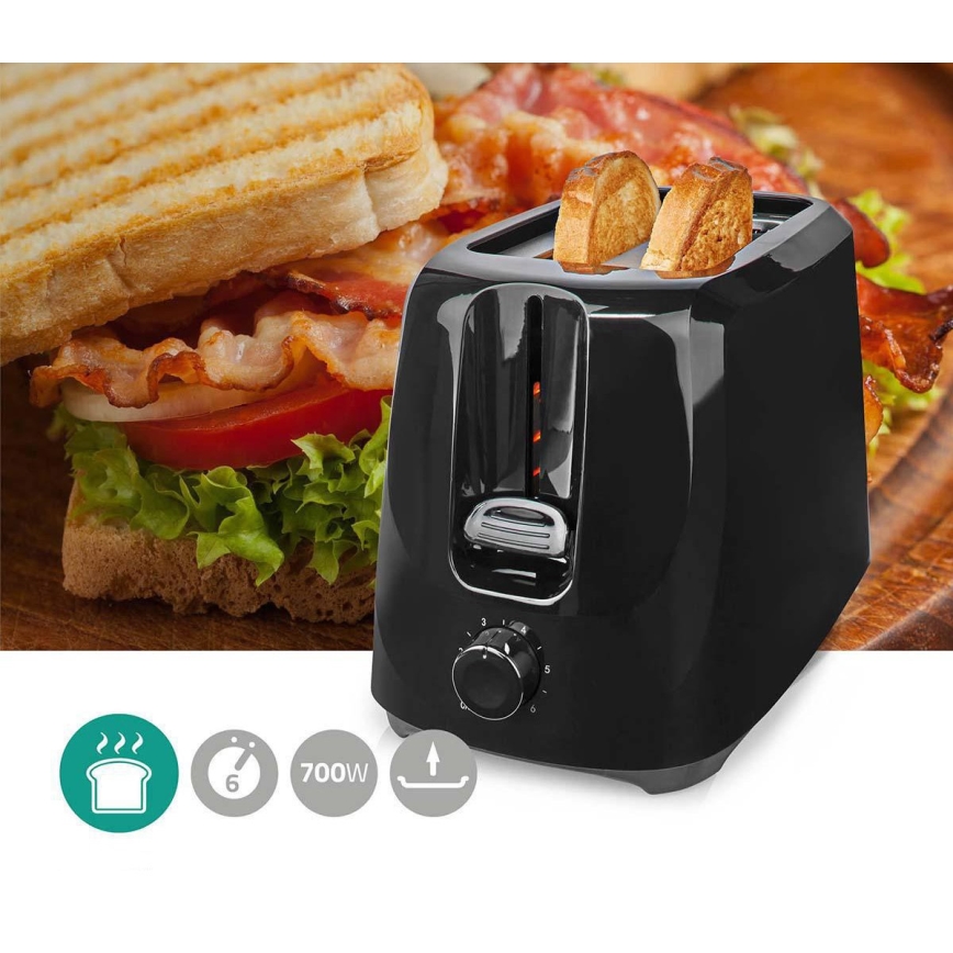 Torradeira com dois furos 700W/230V preto
