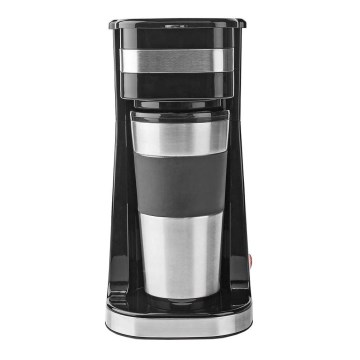 Nedis KACM300FBK - Máquina de café para uma caneca 0,4 l com caneca de viagem