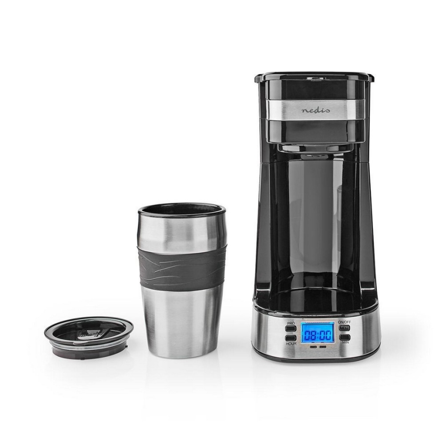Uma cafeteira 0,42 L com temporizador