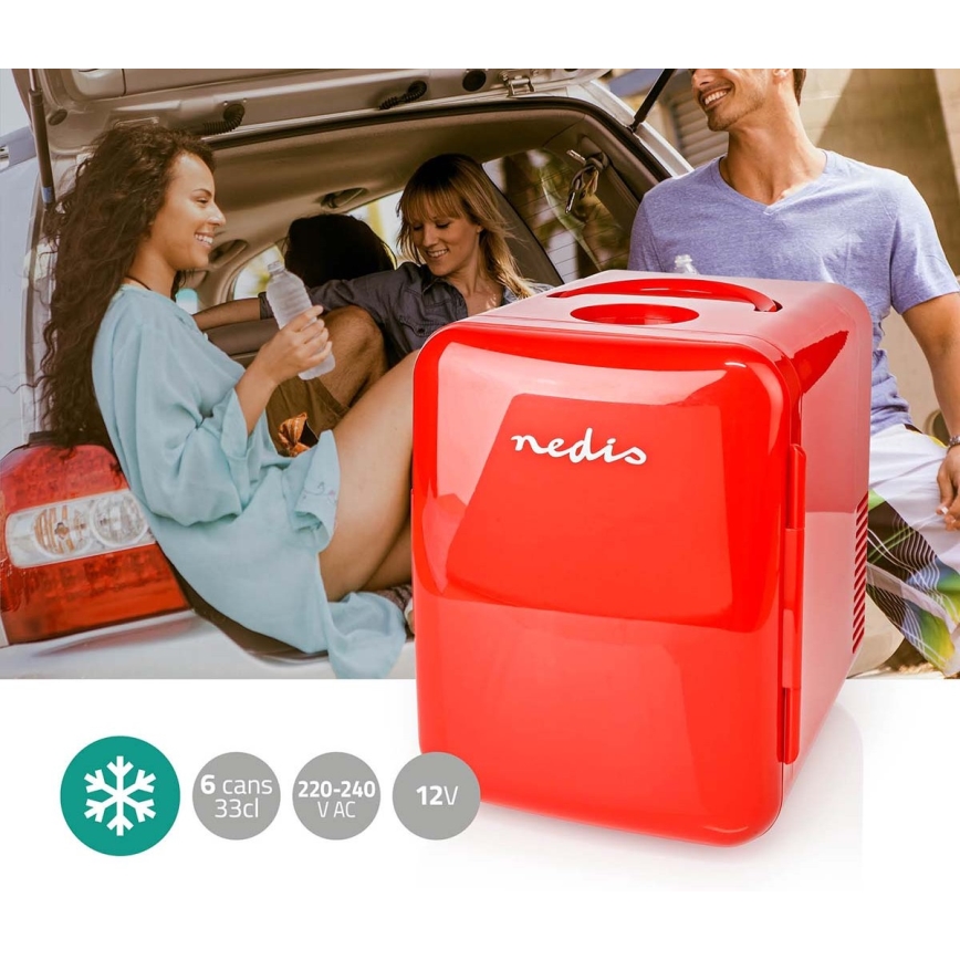 Minirefrigerador portátil 50W/230V vermelho