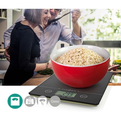 Balança digital de cozinha 1xCR2032 preto