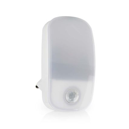 Luz de orientação LED com sensor de movimento e anoitecer LED/0,55W/230V branco