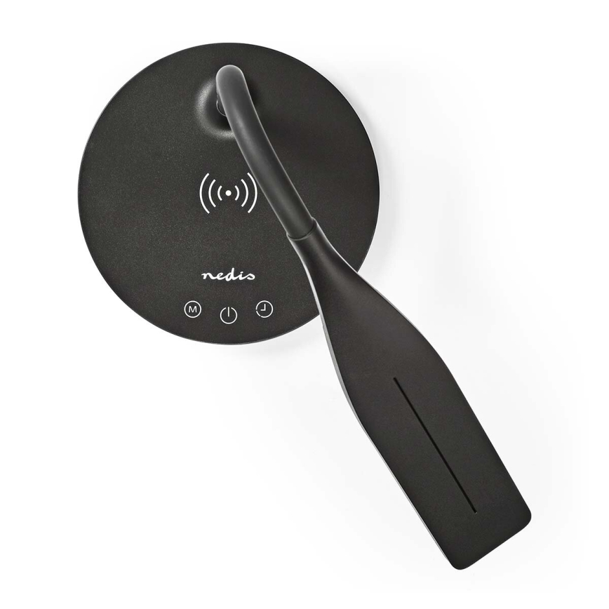 LED Regulação táctil flexible candeeiro de mesa com 15W carregamento sem fios Qi LED/5,5W/230V 2700-6500K preto
