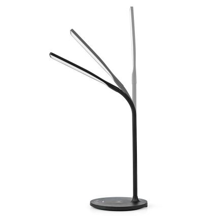 LED Regulação táctil flexible candeeiro de mesa com 15W carregamento sem fios Qi LED/5,5W/230V 2700-6500K preto